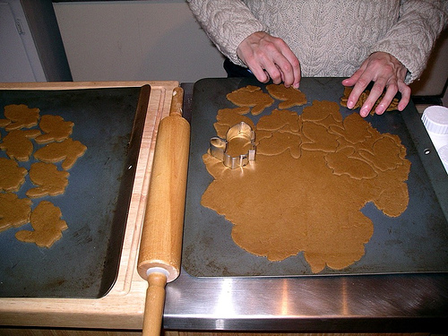Woman cutting out energy bunnies dog treats