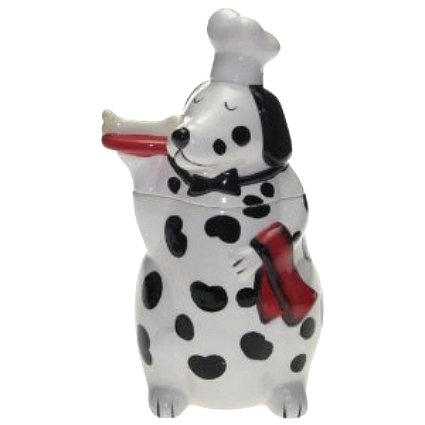 Dalmatian cookie jar for dog treat storage