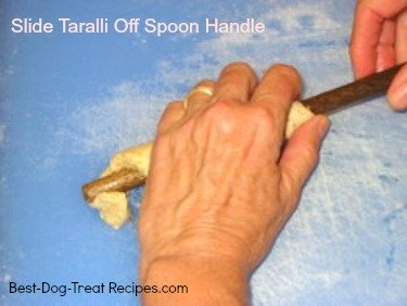 Slide taralli off the spoon handle