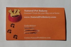 Dog business cards from Natural Pet Bakery