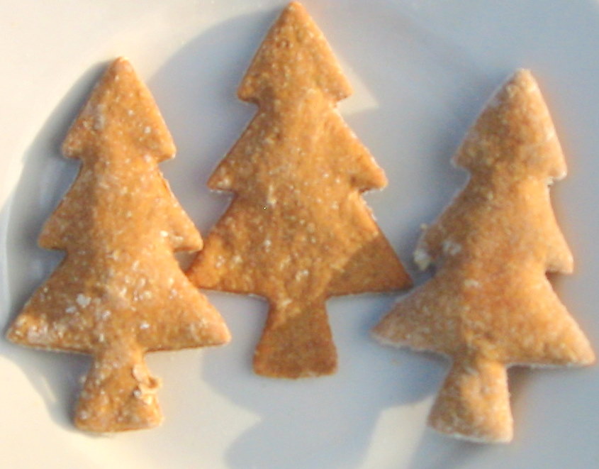 Christmas tree dog cookies