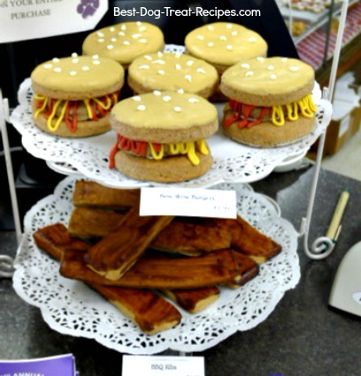 gourmet dog treat display in pet bakery, a dog business start-up