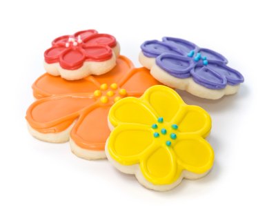 dog cookies with colorful frosting from a royal icing mix