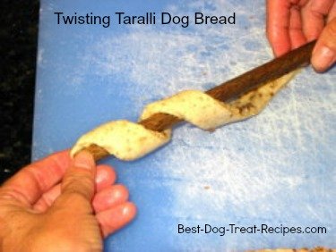 Twisting taralli dog bread treats